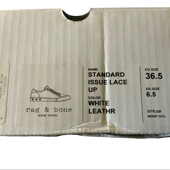 New! Rag & Bone Standard Issue Lace Up White Leather Sneaker Size 6.5 and Size 8 - Picture 7 of 11